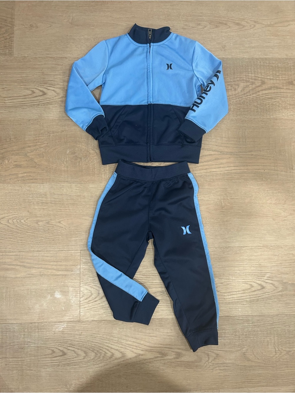 Hurley Light Blue & Navy Kids' Zip Jacket and Joggers Set